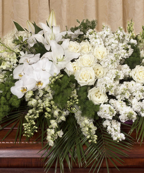 Elegant White Casket Cover