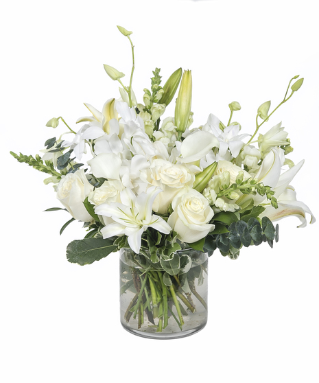 Classic All-White Arrangement