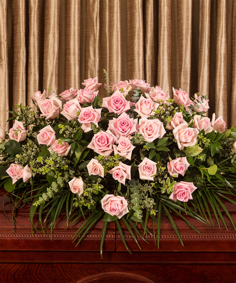 Pink Rose Casket Cover