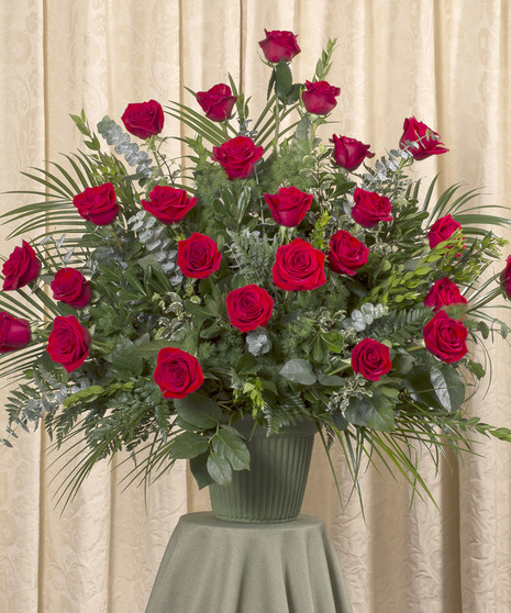 Red Rose Funeral Basket, Boston, MA