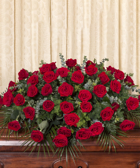 Red Rose Casket Cover