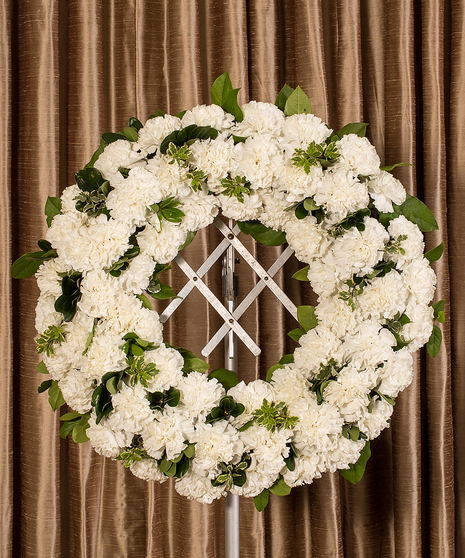 White Carnation Wreath, Boston, MA