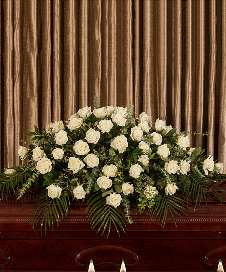 White Rose Casket Cover