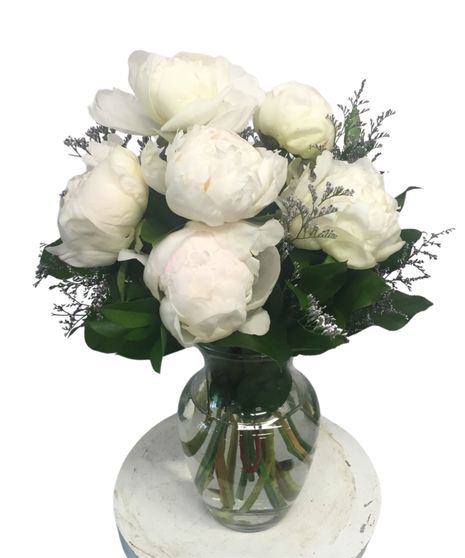 Sympathy Flowers | Vase of white peonies